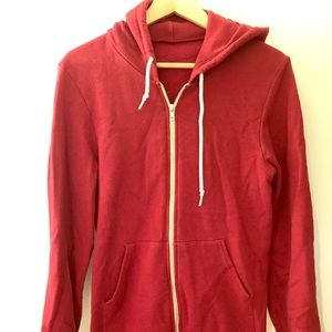 American Apparel maroon zip hoodie - Small
